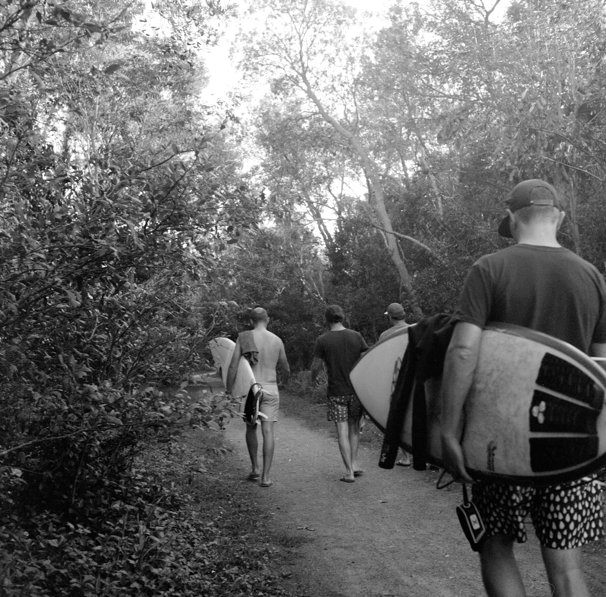 On the way to the surf in Byron Bay. On 120 film.